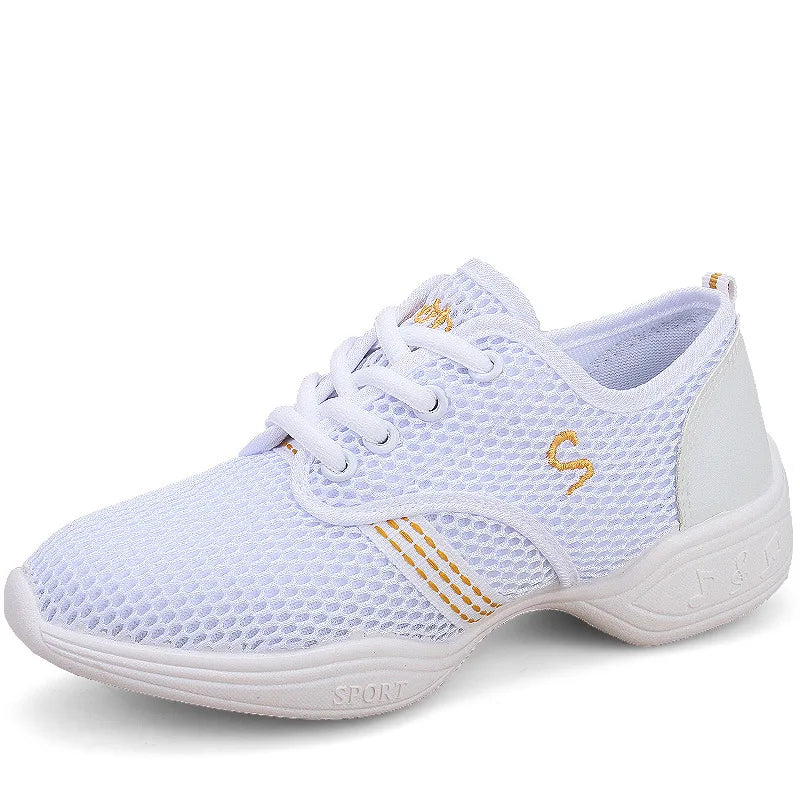 Lightweight Sneakers Fashion Sports Feature Soft Outsole Breathable Running Modern Dance Shoes Sneakers for Woman Practice Shoes American Fitness CLub