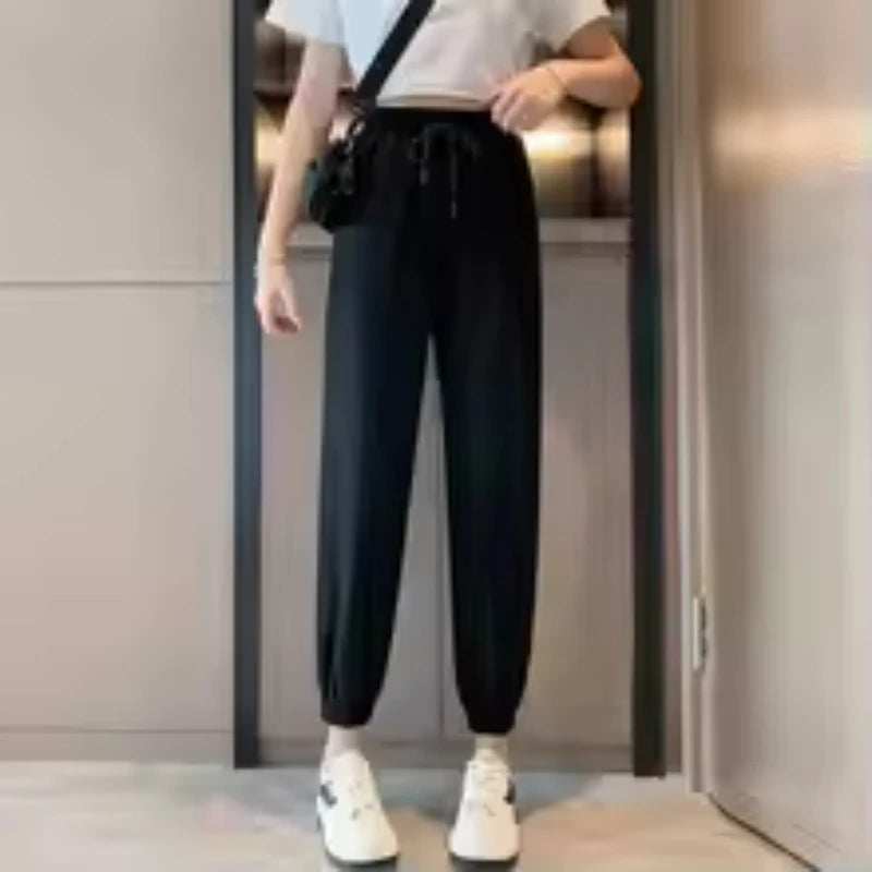 Joggers Sports Pants New Hip Hop Running Pants Drawstring Women Lady Girls Sweatpants Comfortable Oversized Female Streetwear Tr American Fitness CLub