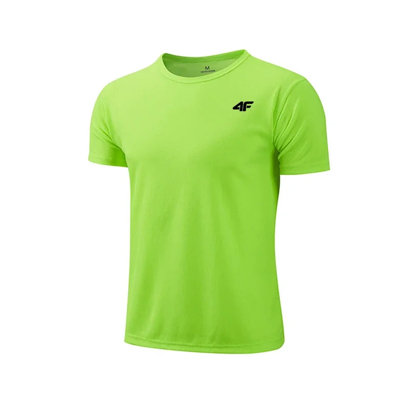 Men's Summer Exercise Trainning T-shirt High Quality Breathable Quick Dry Short Sleeved Top Marathon Gym Fitness Basketball Tees American Fitness CLub