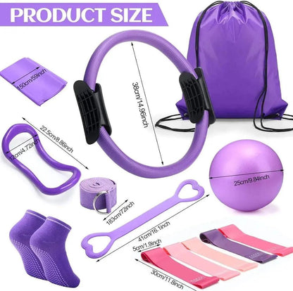 Pilates Ring Circle Set 18 Pcs Exercise Equipment 