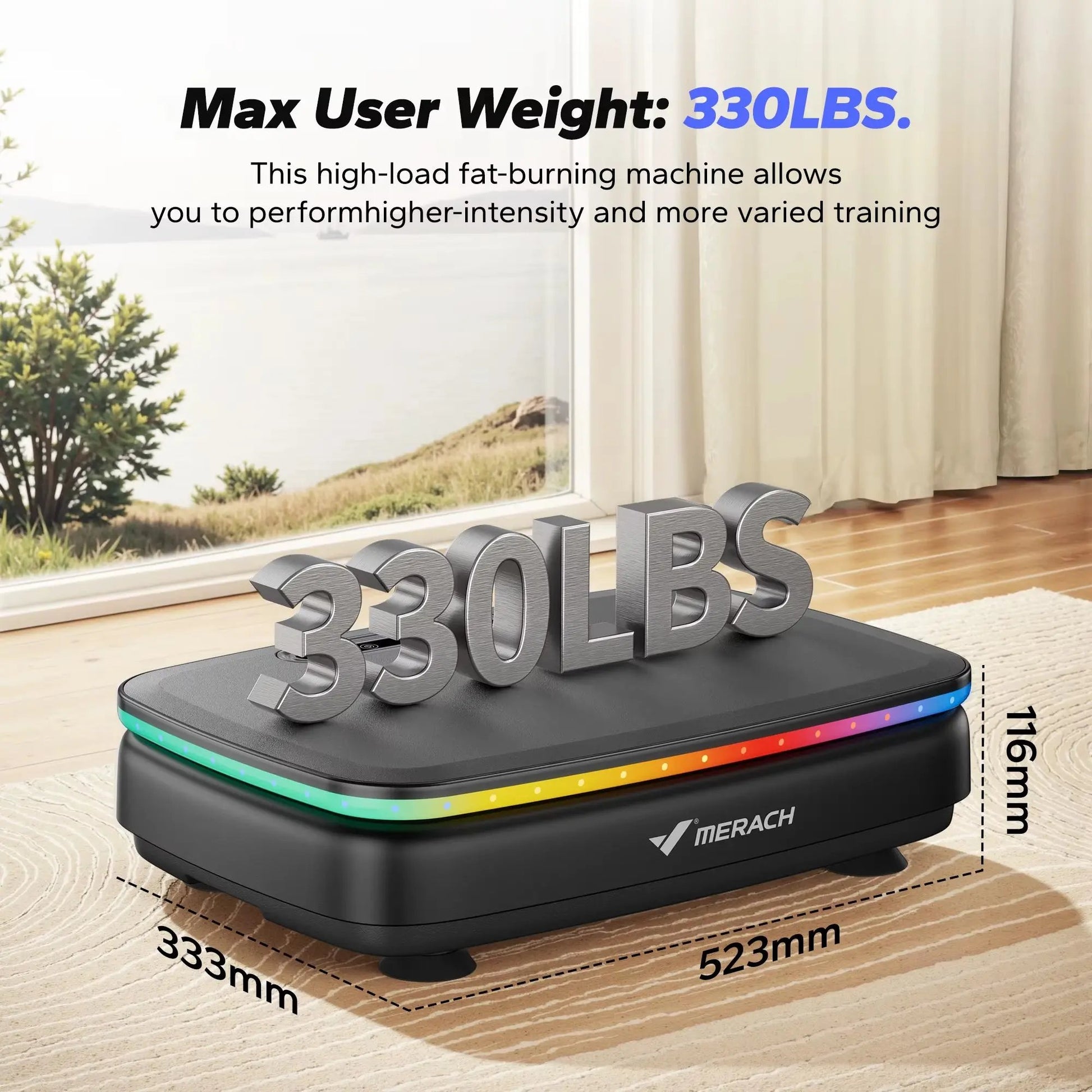 Vibration Plate Exercise Machine with Light Whole Body Workout Power Vibrate Platform Vibration Plate Lymphatic Drainage