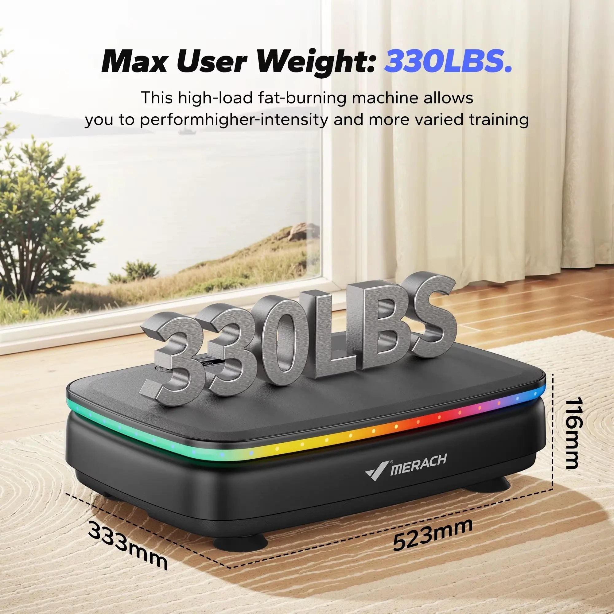 Vibration Plate Exercise Machine with Light Whole Body Workout Power Vibrate Platform Vibration Plate Lymphatic Drainage