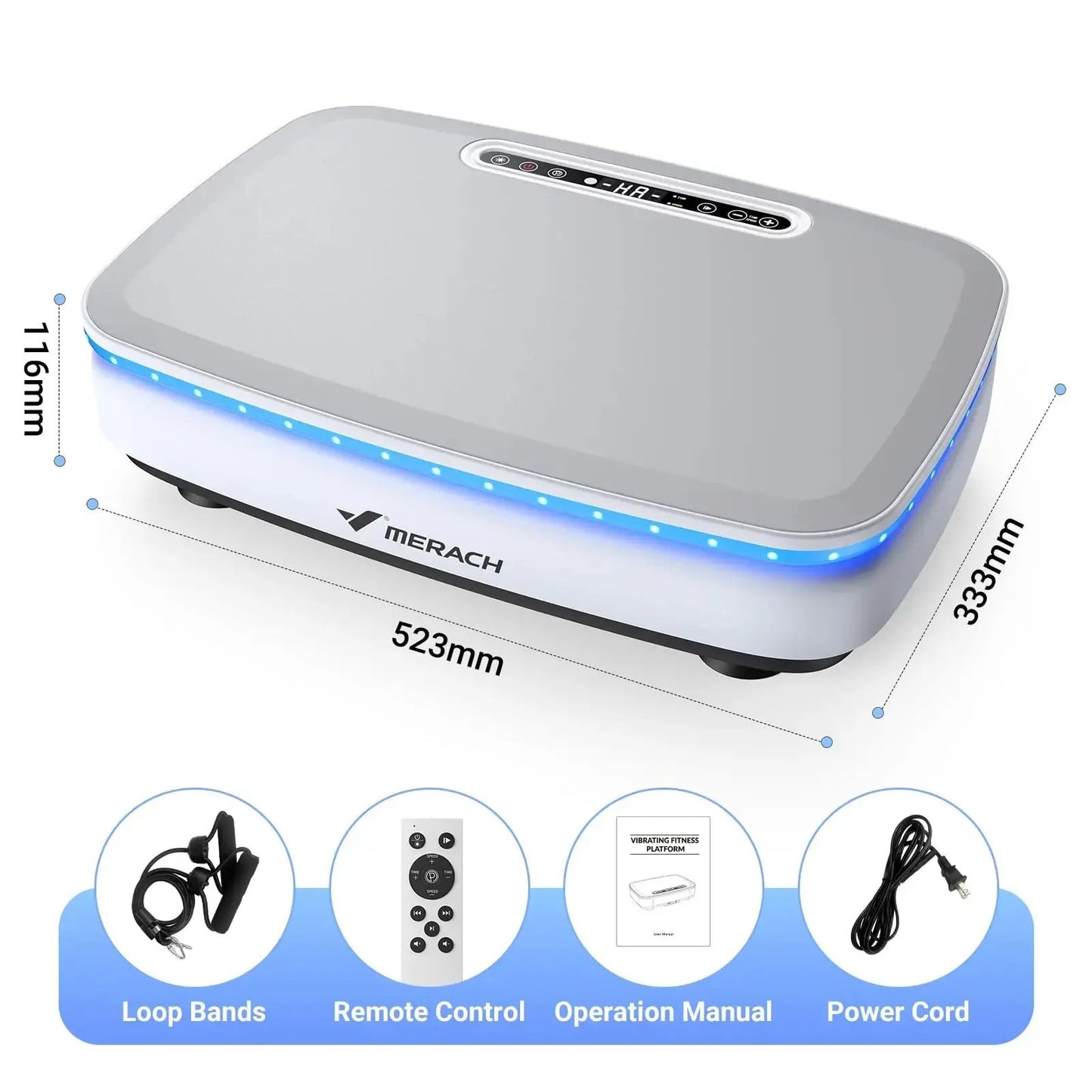 Vibration Plate Exercise Machine with Light Whole Body Workout Power Vibrate Platform Vibration Plate Lymphatic Drainage