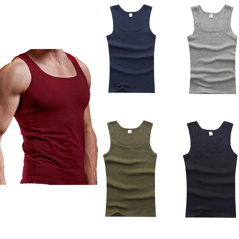 Men's Gyms Casual Tank Tops Bodybuilding Fitness T Shirts Muscle Sleeveless Singlet Top Vest Tank man's  Breathable clothes American Fitness CLub