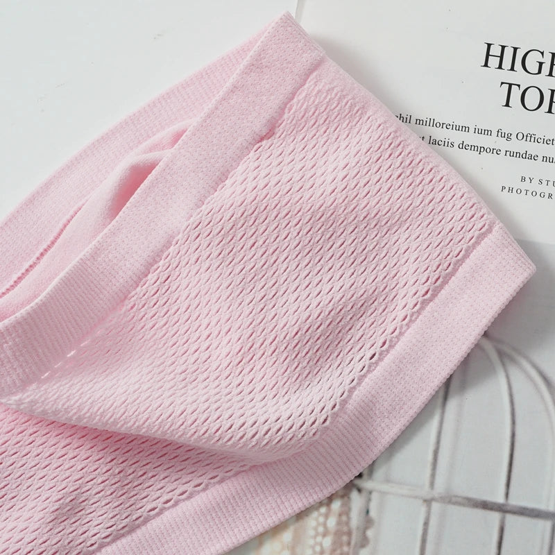 Breathable Mesh Tube Bra Strapless Crop Tops Women Sexy Bralette Shouderless Bandeau Female No Padded Underwear Seamless Tank American Fitness CLub