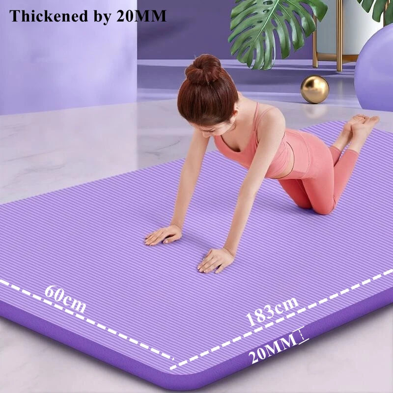 20MM 183×60cmThick Yoga Mats Anti-slip Sport Fitness Mat Blanket for Exercise Yoga and Pilates Gymnastics Mat Fitness Equipment American Fitness CLub