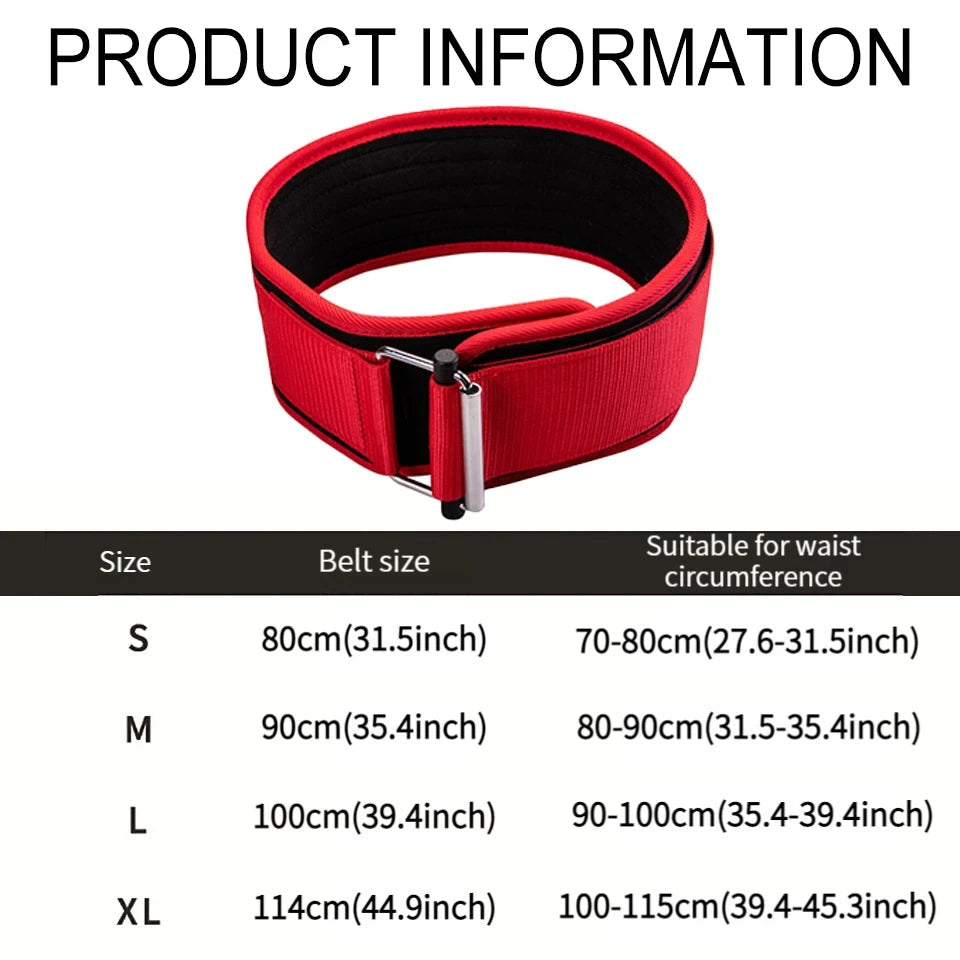 Self-locking Buckle Weightlifting Belt Fitness Adjustable Nylon Gym Workout Belts Deadlifting Squatting Lifting Back Support American Fitness CLub
