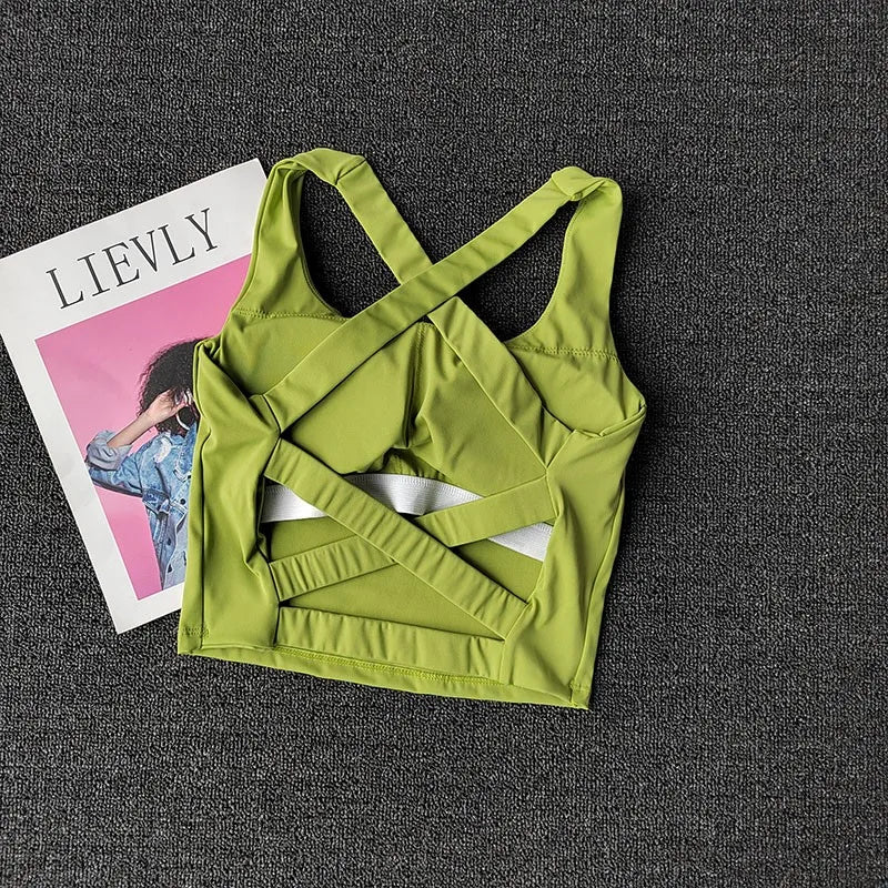 Women Sports Bra Top Push Up Fitness Yoga Bra Underwear Sport Tops For Women Breathable Running Vest Bralette Gym Wear Female American Fitness CLub