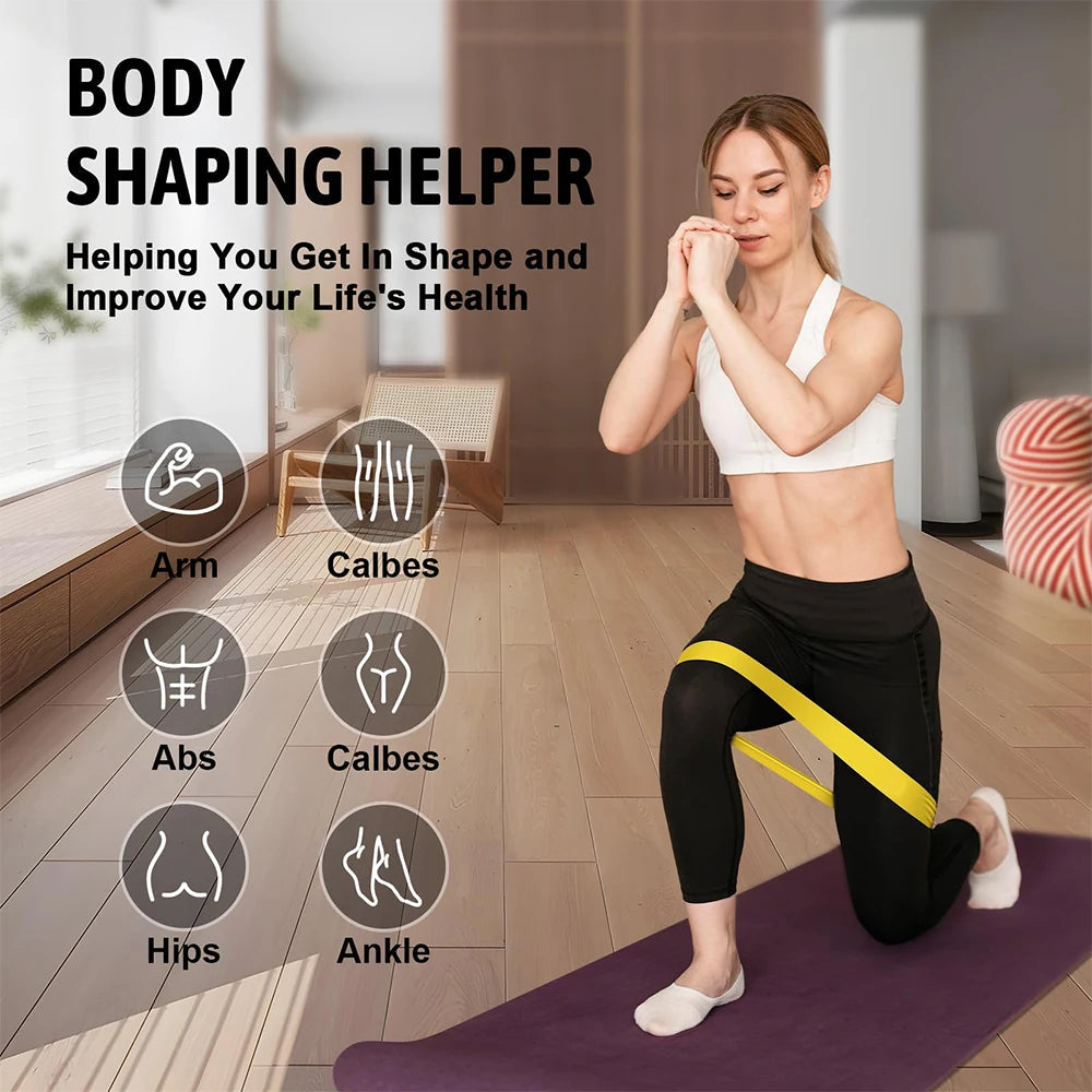 Resistance Bands for Working Out Elastic Exercice Loop Band for Pilates Yoga Starter Set of 5 for Booty Legs Stretch Flexbands American Fitness CLub