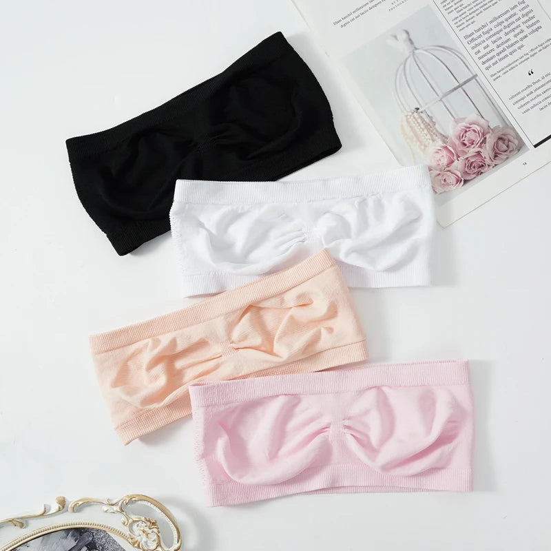 Breathable Mesh Tube Bra Strapless Crop Tops Women Sexy Bralette Shouderless Bandeau Female No Padded Underwear Seamless Tank American Fitness CLub