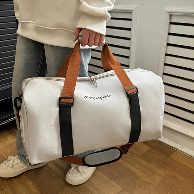 Gym Fitness Bag can Fixable Yoga Mat Sports Duffel Bags with Shoes Pack Outdoor Hiking Camping Handbag Large Luggage Portable American Fitness CLub