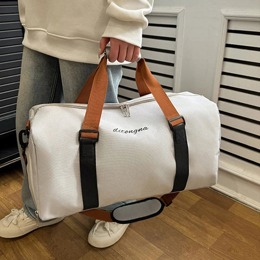 Gym Fitness Bag can Fixable Yoga Mat Sports Duffel Bags with Shoes Pack Outdoor Hiking Camping Handbag Large Luggage Portable American Fitness CLub