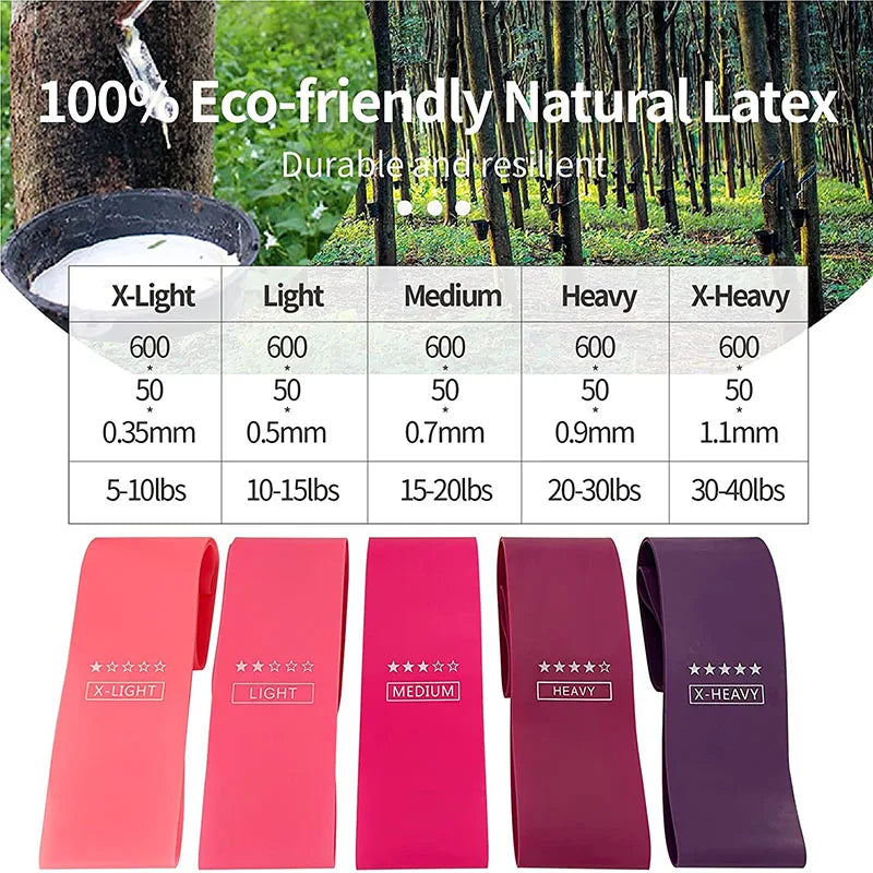 Resistance Loop Exercise Bands 5 Different Resistance Levels Elastic Band Suitable for arm Leg Stretching and Strength Training American Fitness CLub