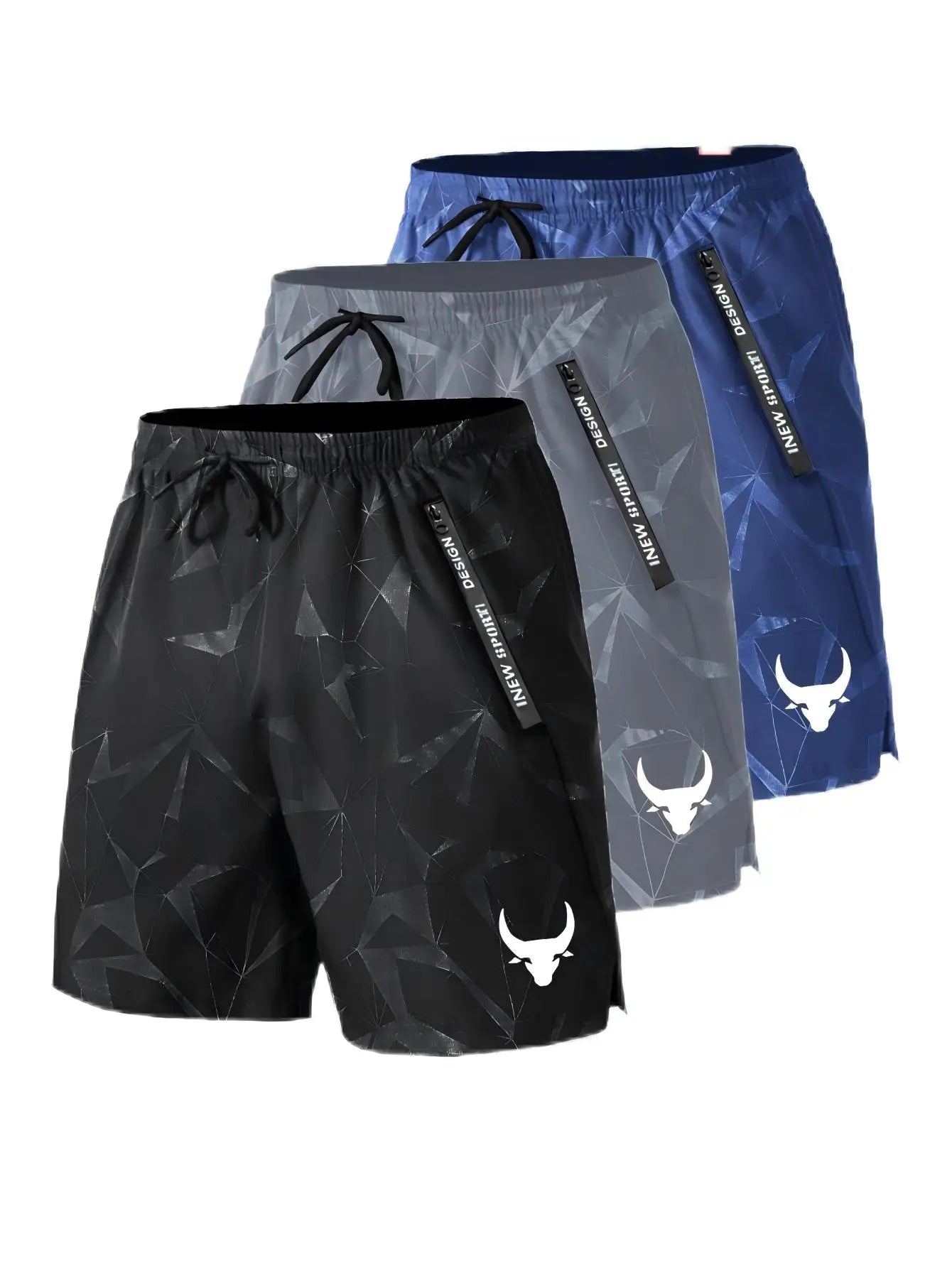 Men's sports trend 3 piece shorts breathable and comfortable training shorts American Fitness CLub