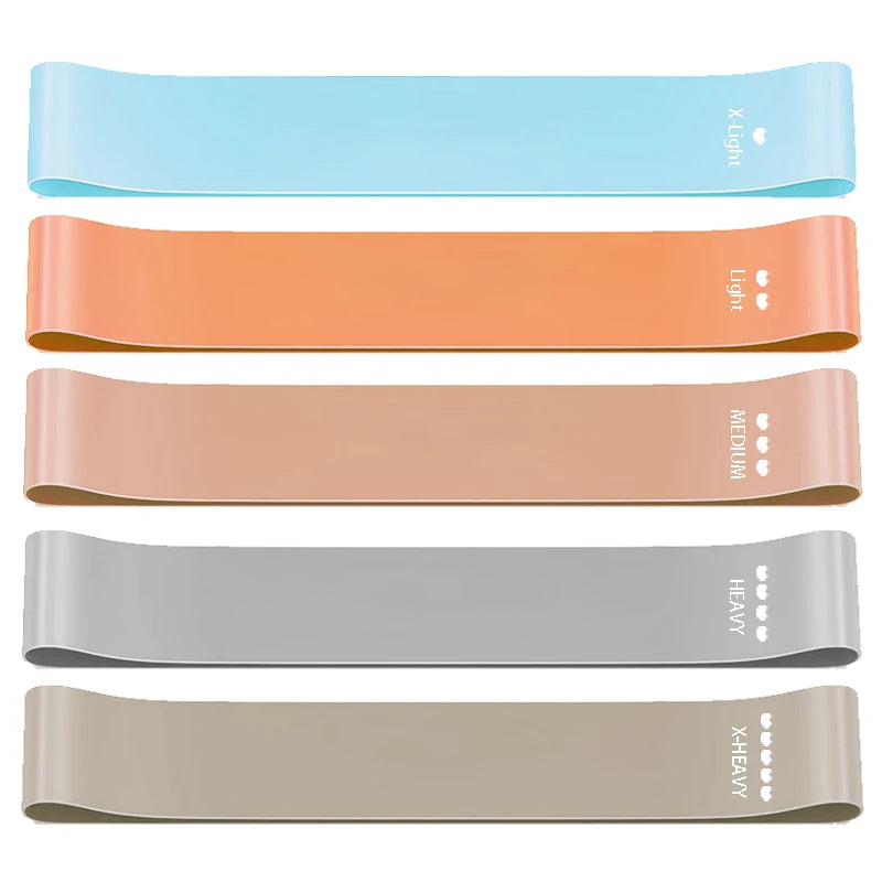 Resistance Loop Exercise Bands 5 Different Resistance Levels Elastic Band Suitable for arm Leg Stretching and Strength Training American Fitness CLub