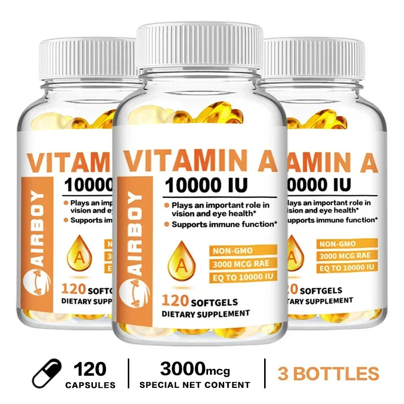 Vitamin A 10000IU - Supports Healthy Vision and Immune System, Skin Health - Non-GMO, Gluten FreeSupplements American Fitness CLub