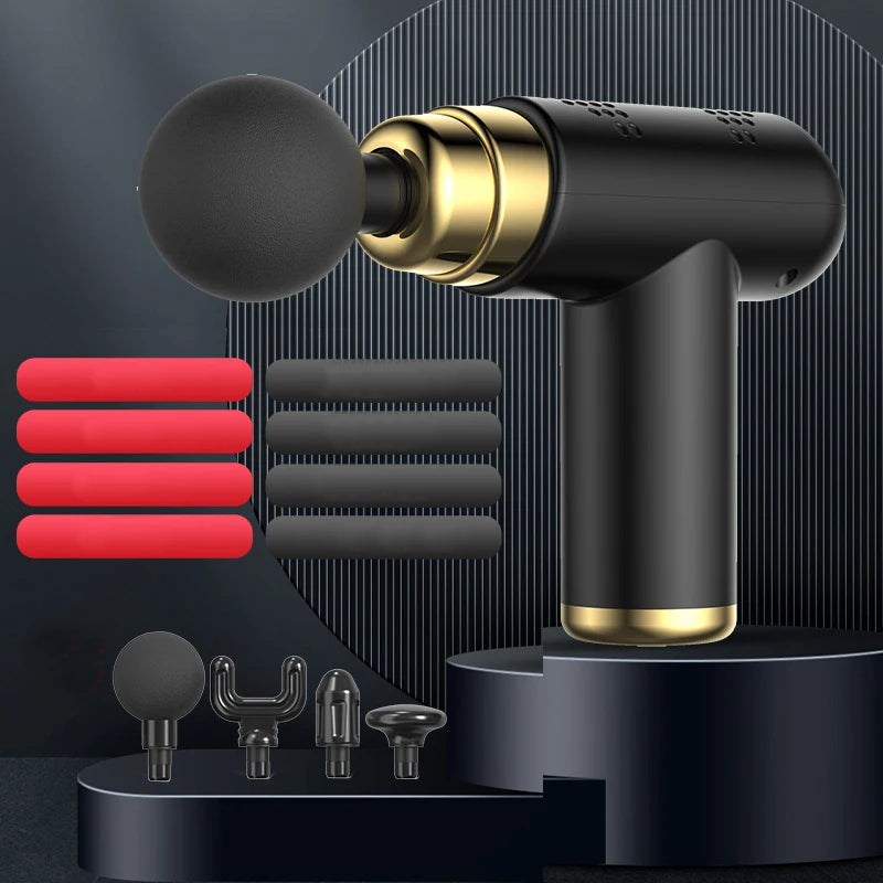 Massage Gun LCD Digital Body Massager Profesional Electric Deep Tissue Massager Neck Body Massage Relaxation Fascial Gun American Fitness CLub