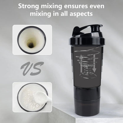 Protein Shaker Bottle Leak-Proof 3-Layer Twist off Sports Shaker Cup for Mixing Protein Powder - Portable Fitness Beverage American Fitness CLub