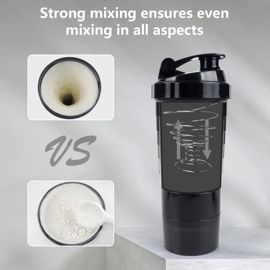 Protein Shaker Bottle Leak-Proof 3-Layer Twist off Sports Shaker Cup for Mixing Protein Powder - Portable Fitness Beverage American Fitness CLub