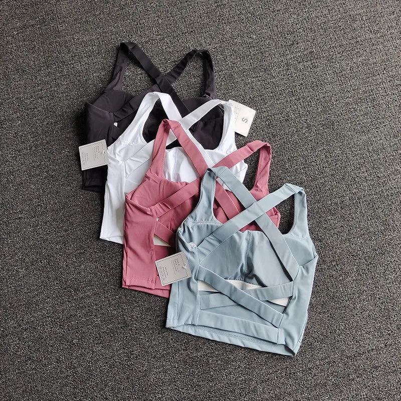 Women Sports Bra Top Push Up Fitness Yoga Bra Underwear Sport Tops For Women Breathable Running Vest Bralette Gym Wear Female American Fitness CLub
