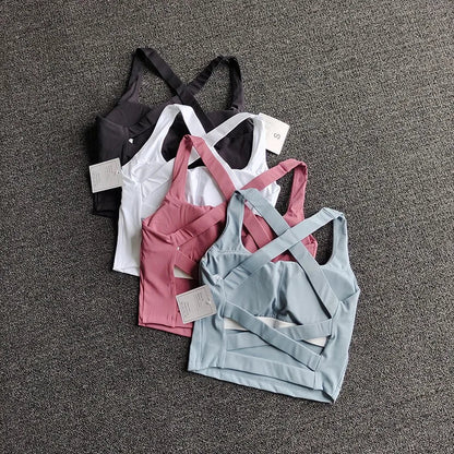 Women Sports Bra Top Push Up Fitness Yoga Bra Underwear Sport Tops For Women Breathable Running Vest Bralette Gym Wear Female American Fitness CLub
