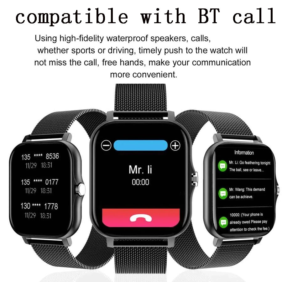 Smart Watch, Wireless Call/Dial, Multiple APP Reminders, Suitable for Men and Women, Sports Watch, Compatible with IPhone/Andrio American Fitness CLub