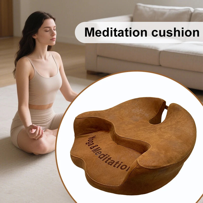 New Memory Foam Meditation Seat Cushion Yoga Cushion Portable Floor Cushion Pad Living Room Balcony Indoor Deep Thought American Fitness CLub