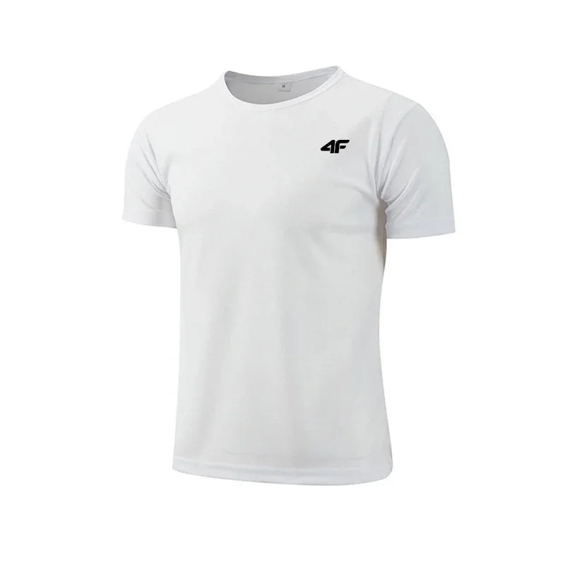 Men's Summer Exercise Trainning T-shirt High Quality Breathable Quick Dry Short Sleeved Top Marathon Gym Fitness Basketball Tees American Fitness CLub