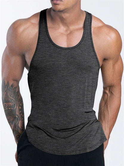 Men's Sports Fitness Tank Top Summer GYM Training  Undershirt Running Basketball Quick Drying Breathable loose Tank Top men tops American Fitness CLub