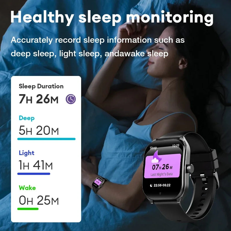 Smart Watch 2.01'' AMOLED Curved Screen IP68 Waterproof Bluetooth 5.3 Call AI Vioce Assistant Fitness Smartwatch for Men American Fitness CLub