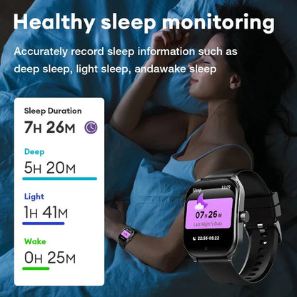 Smart Watch 2.01'' AMOLED Curved Screen IP68 Waterproof Bluetooth 5.3 Call AI Vioce Assistant Fitness Smartwatch for Men American Fitness CLub