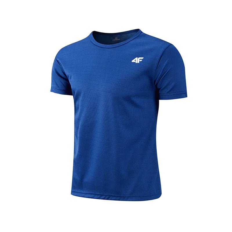 Men's Summer Exercise Trainning T-shirt High Quality Breathable Quick Dry Short Sleeved Top Marathon Gym Fitness Basketball Tees American Fitness CLub