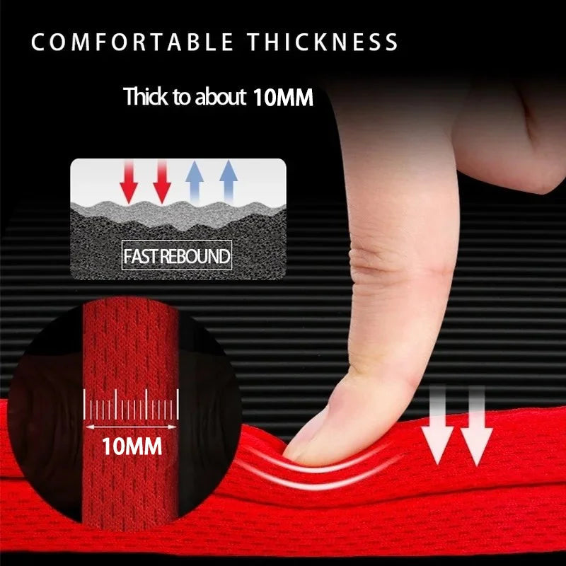 10MM Extra Thick 183cmX62cm Yoga Mats NBR Non-slip Exercise Mat Fitness Tasteless Pilates Workout Gym Mats With Bandage American Fitness CLub