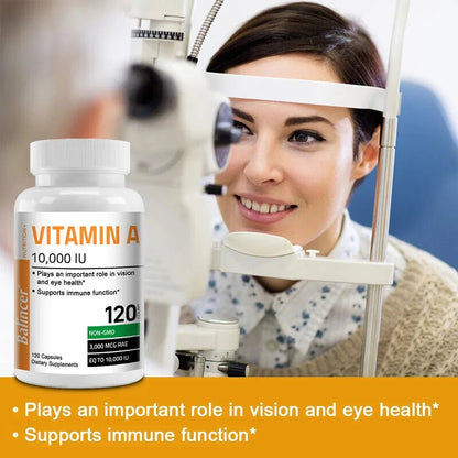 Vitamin A Capsules - Antioxidant, Promotes Healthy Skin, Eyes, and Immune System, Helps Improve Vision, Non-GMO, 120 Capsules American Fitness CLub