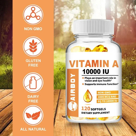 Vitamin A 10000IU - Supports Healthy Vision and Immune System, Skin Health - Non-GMO, Gluten FreeSupplements American Fitness CLub