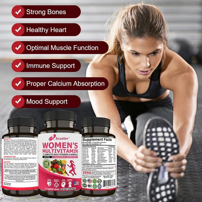 Women's Multivitamin Supplement - 21 Daily Vitamins and Minerals-Brain, Heart, Joints, Skin, Hair, Immunity, Enhanced Absorption American Fitness CLub