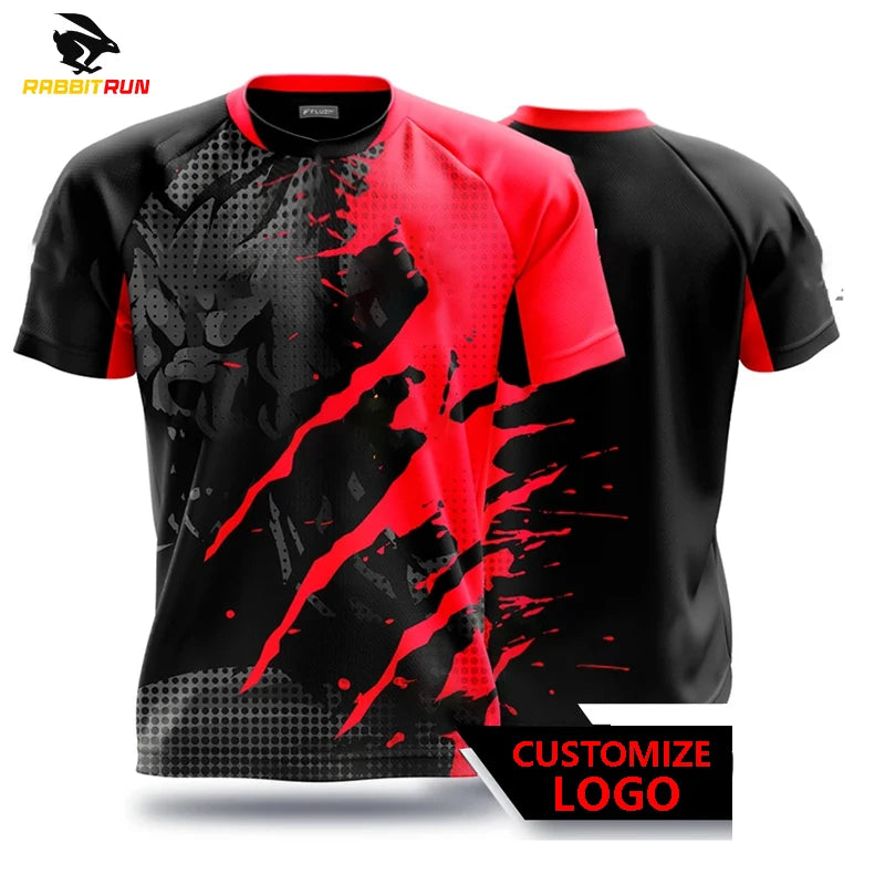 New Men's T-shirts for Men Quick-Drying Tees Shirt Uniforms Game competition Clothing Printed T-shirts Boys Breathable Sport American Fitness CLub