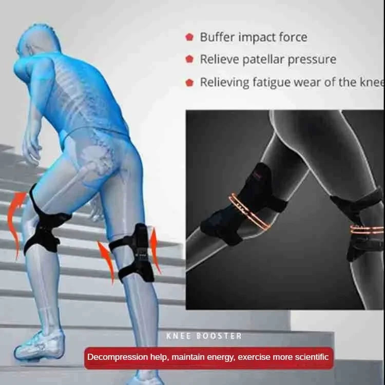 Sport Joint Patella Power Lift Knee Braces Elderly Walking Support Protect Fixed Booster Breathable Rebound Spring Knee New American Fitness CLub
