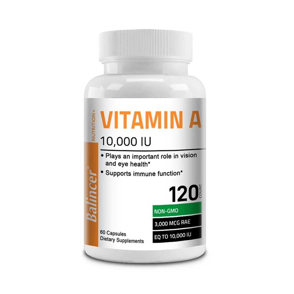Vitamin A Capsules - Antioxidant, Promotes Healthy Skin, Eyes, and Immune System, Helps Improve Vision, Non-GMO, 120 Capsules American Fitness CLub