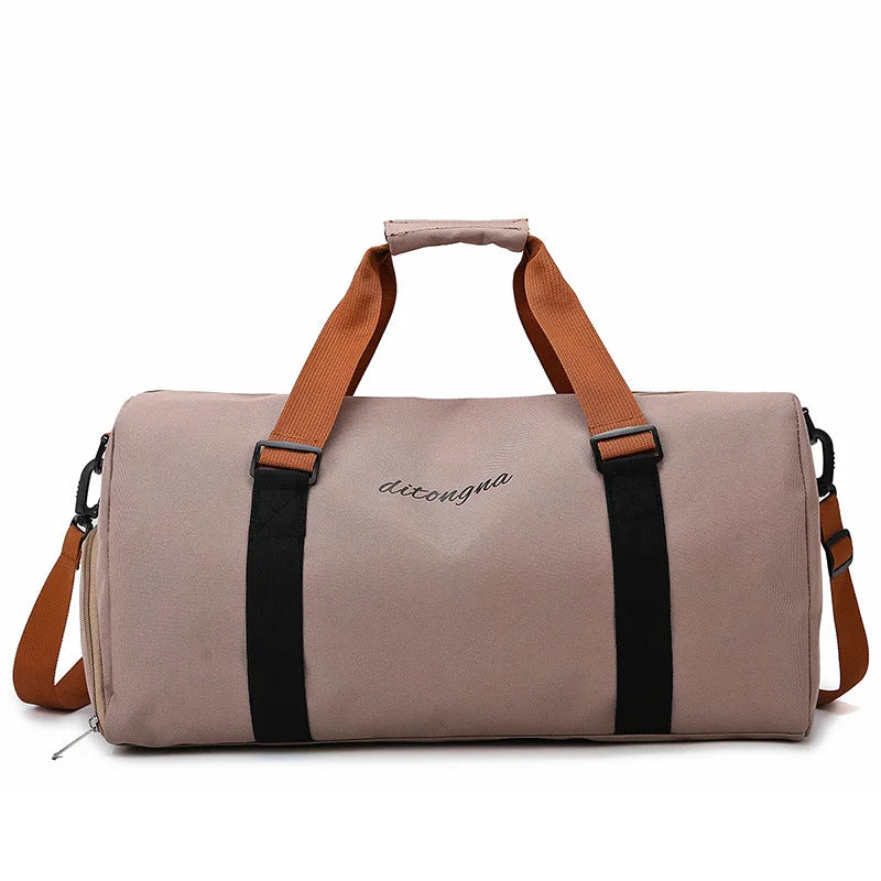 Gym Fitness Bag can Fixable Yoga Mat Sports Duffel Bags with Shoes Pack Outdoor Hiking Camping Handbag Large Luggage Portable American Fitness CLub