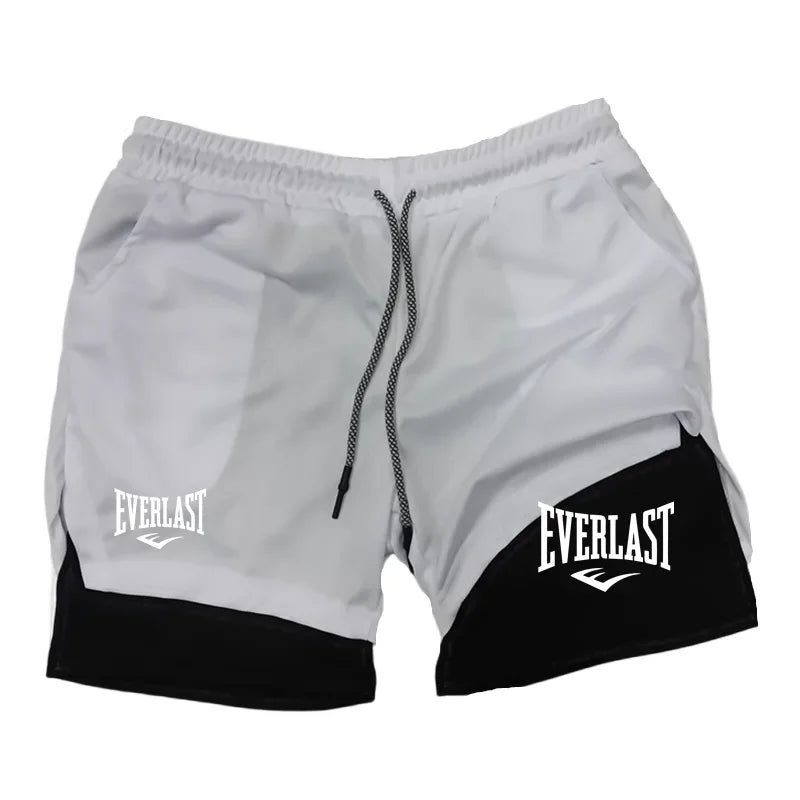 Men Running Shorts 2 In 1 Double-deck Sport Shorts Sportswear Gym Fitness Short Pants Training Jogging Bottom Men's Clothing American Fitness CLub