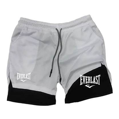 Men Running Shorts 2 In 1 Double-deck Sport Shorts Sportswear Gym Fitness Short Pants Training Jogging Bottom Men's Clothing American Fitness CLub