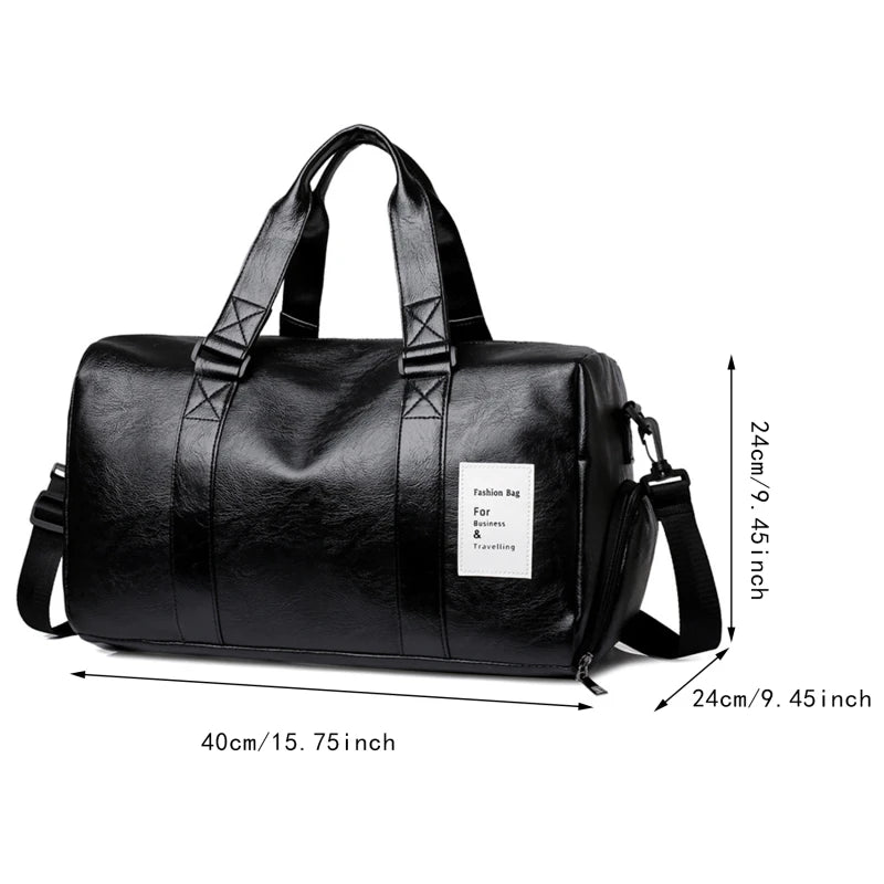 Gym Bag Leather Sports Bags Dry Wet Bags For Men Women Training for Shoes Fitness Yoga Travel Storage Luggage Shoulder Sport Bag American Fitness CLub