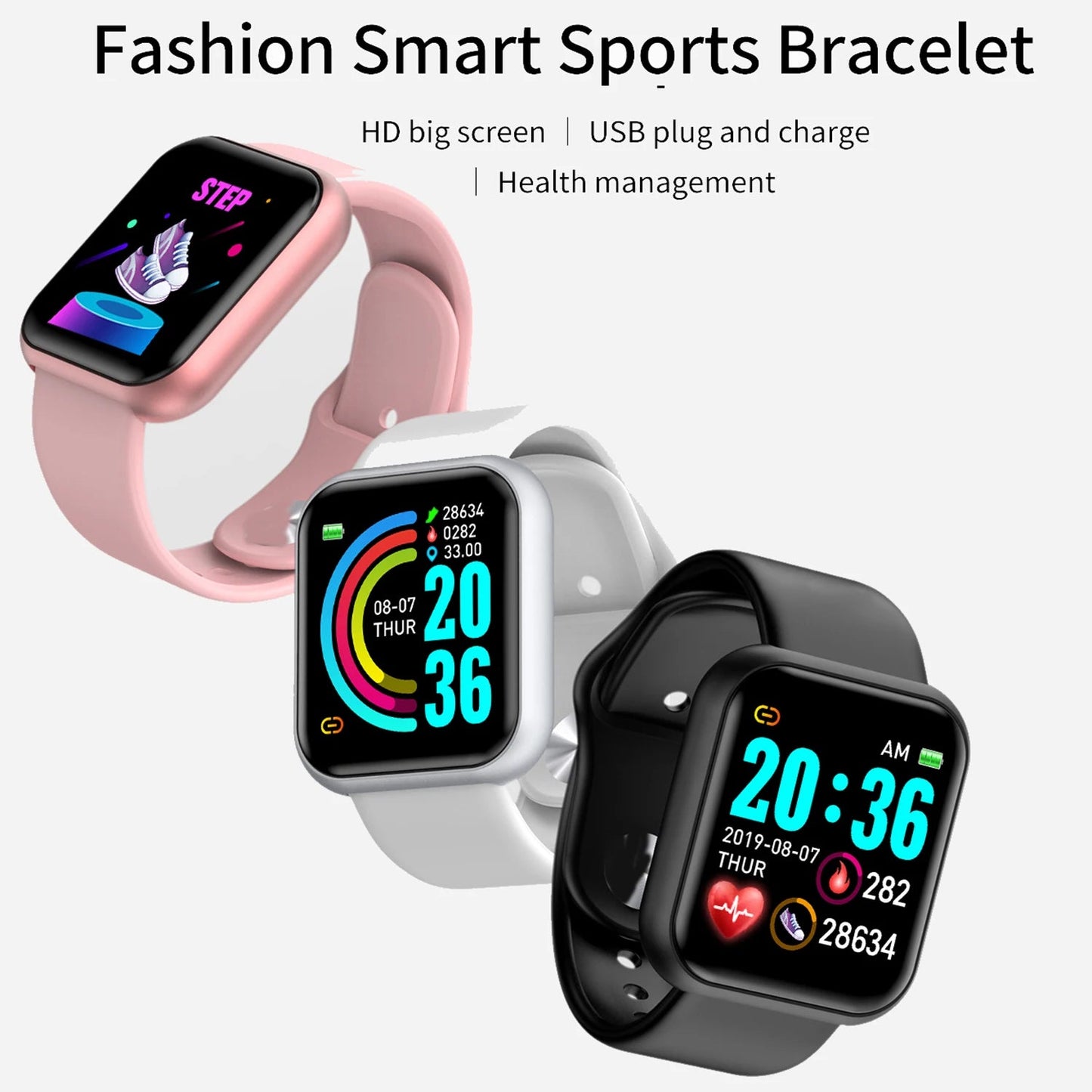 Smart Watch For Women Men Wristwatch Bluetooth Connected Phone Player Music Fitness Sport Bracelet Sleep Monitor Digital Watches American Fitness CLub