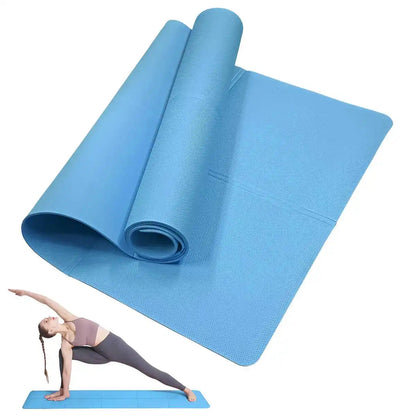 Yoga Mat Pilates Fitness Mat 3/4/6mm Thicknes Non Slip Yoga Cushion Travel Fitness Exercise Pad for Women Home Gym Floor Workout American Fitness CLub