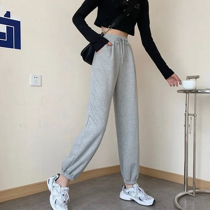Joggers Sports Pants New Hip Hop Running Pants Drawstring Women Lady Girls Sweatpants Comfortable Oversized Female Streetwear Tr American Fitness CLub