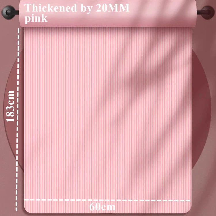20MM 183×60cmThick Yoga Mats Anti-slip Sport Fitness Mat Blanket for Exercise Yoga and Pilates Gymnastics Mat Fitness Equipment American Fitness CLub