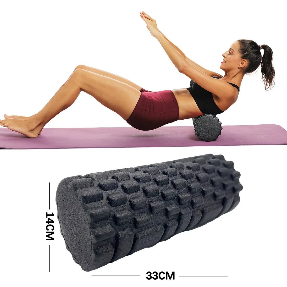 33cm Fitness Foam Roller Yoga Massage Roller EPP Pilates Foam Body Muscle Massage Roller Therapy Exercises Gym Home Exercise American Fitness CLub