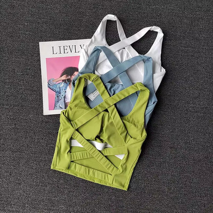 Women Sports Bra Top Push Up Fitness Yoga Bra Underwear Sport Tops For Women Breathable Running Vest Bralette Gym Wear Female American Fitness CLub