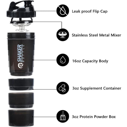 Premium Protein Shaker Cup 20 oz Protein Shaker Cup with Metal Stirrer, Great for Protein Shakes and Pre-Workout Drinks American Fitness CLub
